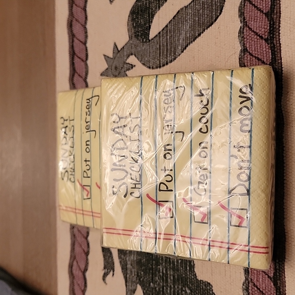 2Pkg sunday checklist napkins.